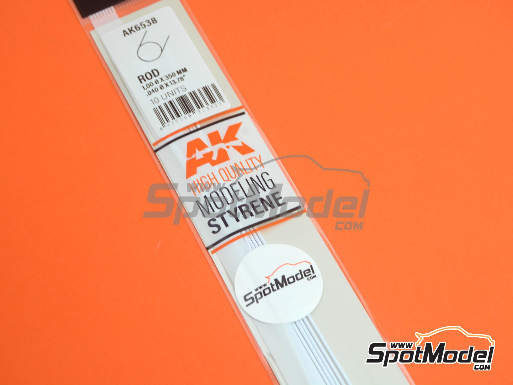 Ak Interactive Ak6538 Plasticard Round Solid 100 Mm Rod 10 Units Ref Ak6538 Spotmodel 4088